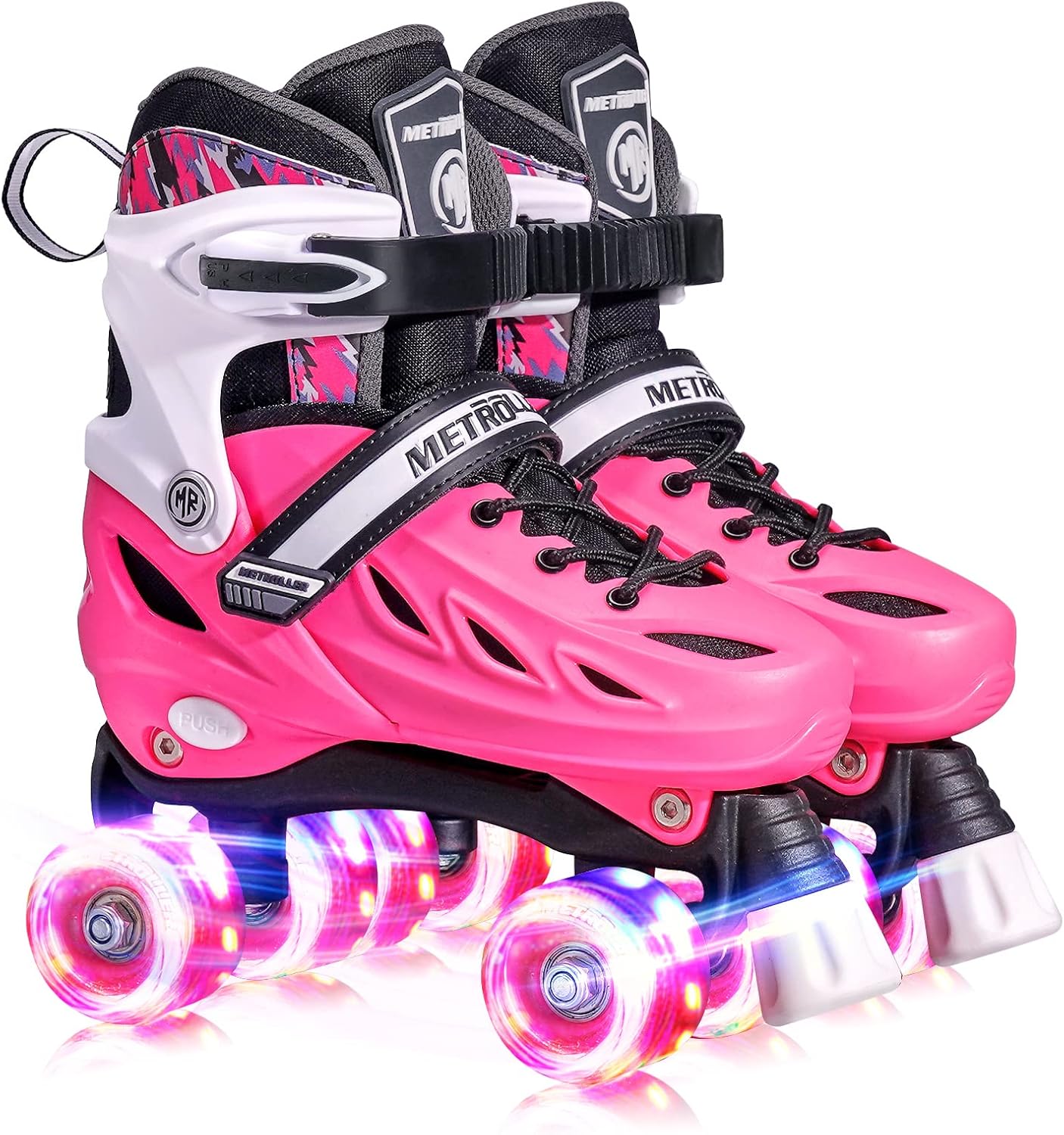 METROLLER Adjustable Roller Skates for Kids with Light Up Wheels