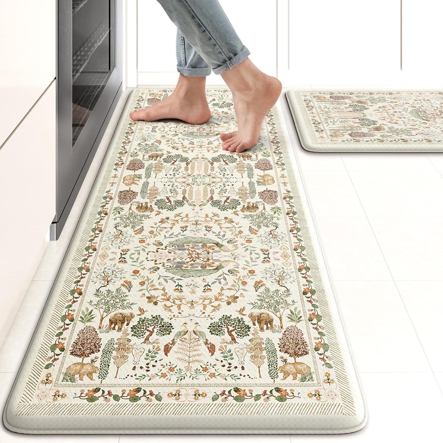 KIMODE Anti Fatigue Kitchen Mats Set of 2 for Comfort and Style