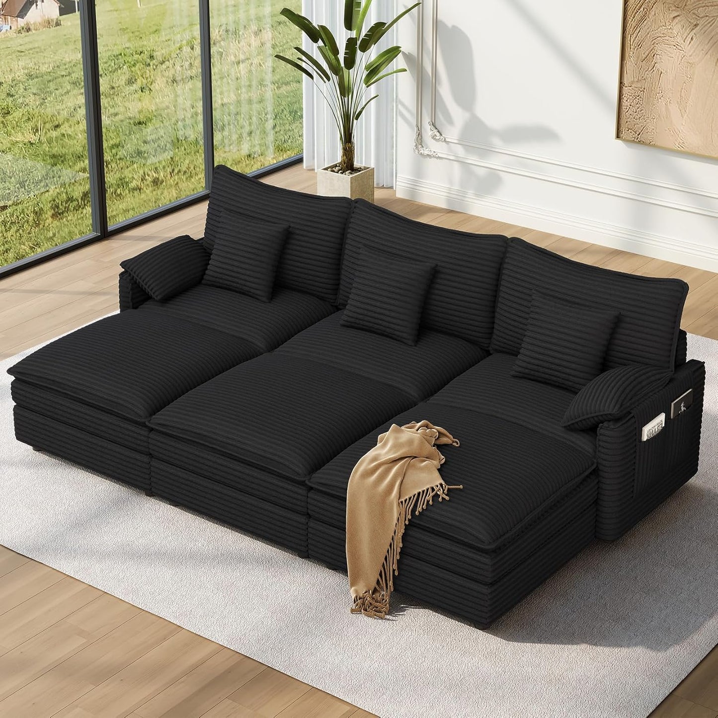 Vesgantti 108in Sectional Sleeper Sofa: Comfort and Style
