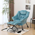 Lazy Chair with Ottoman - Comfortable Folding Footrest Lounge Chair