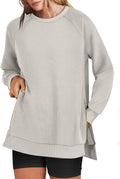 ANRABESS Oversized Sweatshirt Crewneck Tunic with Side Zipper