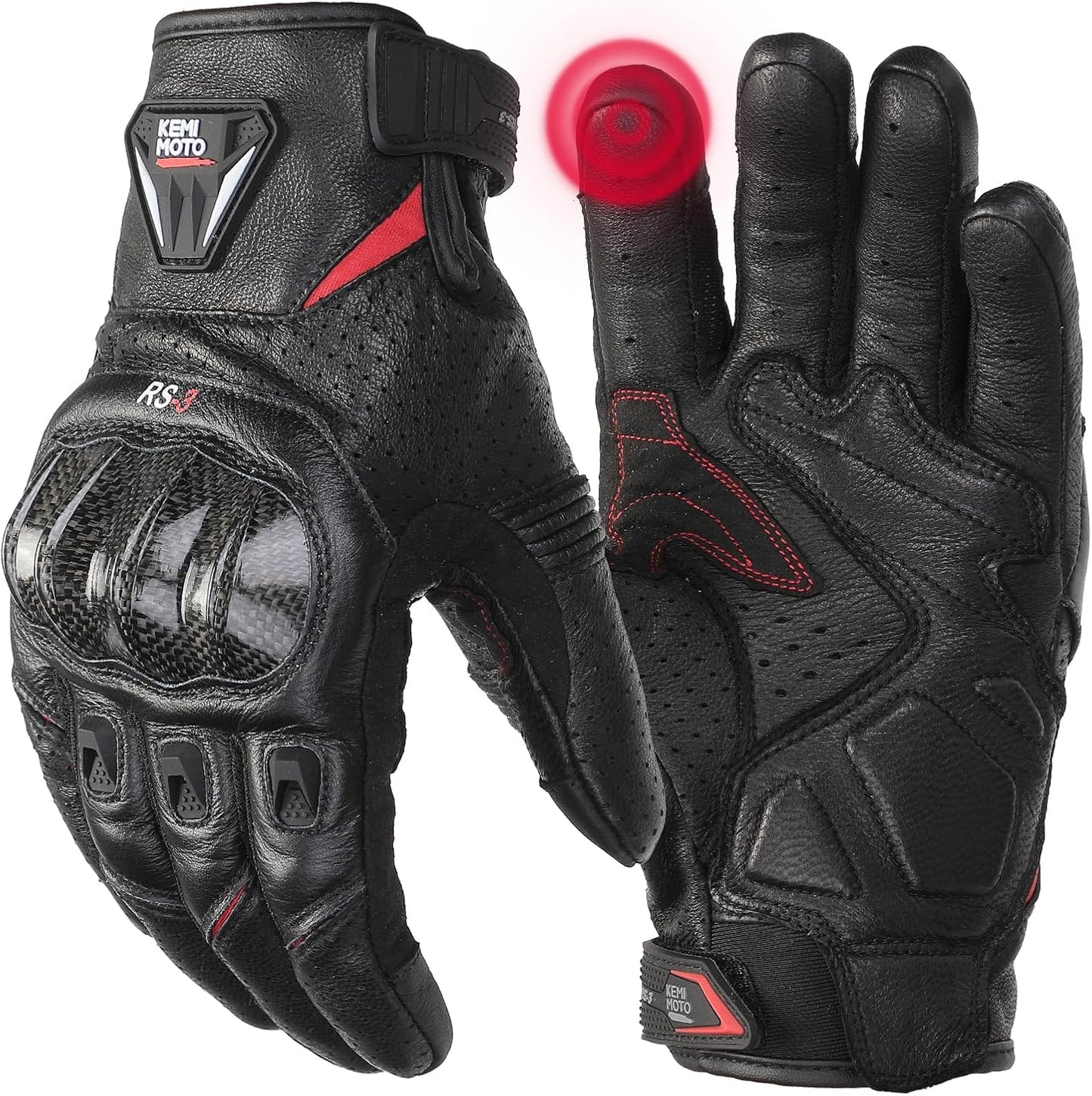 KEMIMOTO Sheepskin Leather Motorcycle Gloves for Ultimate Protection
