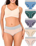 BAMBOO COOL Women's High Waisted Briefs 5-Pack - Soft Breathable comfy