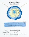 SoulKu Luxe Inspirational Necklace - Blue Chalcedony Pendant