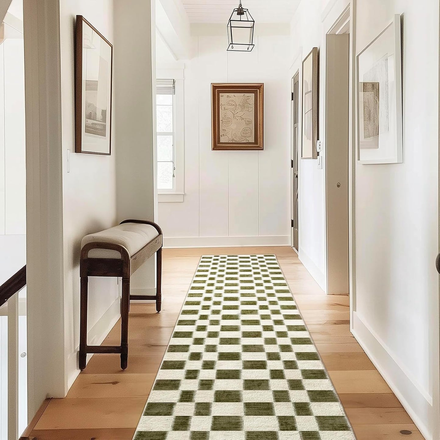 EVERGRACE Checkered Plaid Area Rug 2x10 for Home Decor