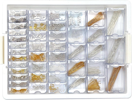 Bead Storage Solutions 1,111 Piece Gold/Silver Jewelry Organizer