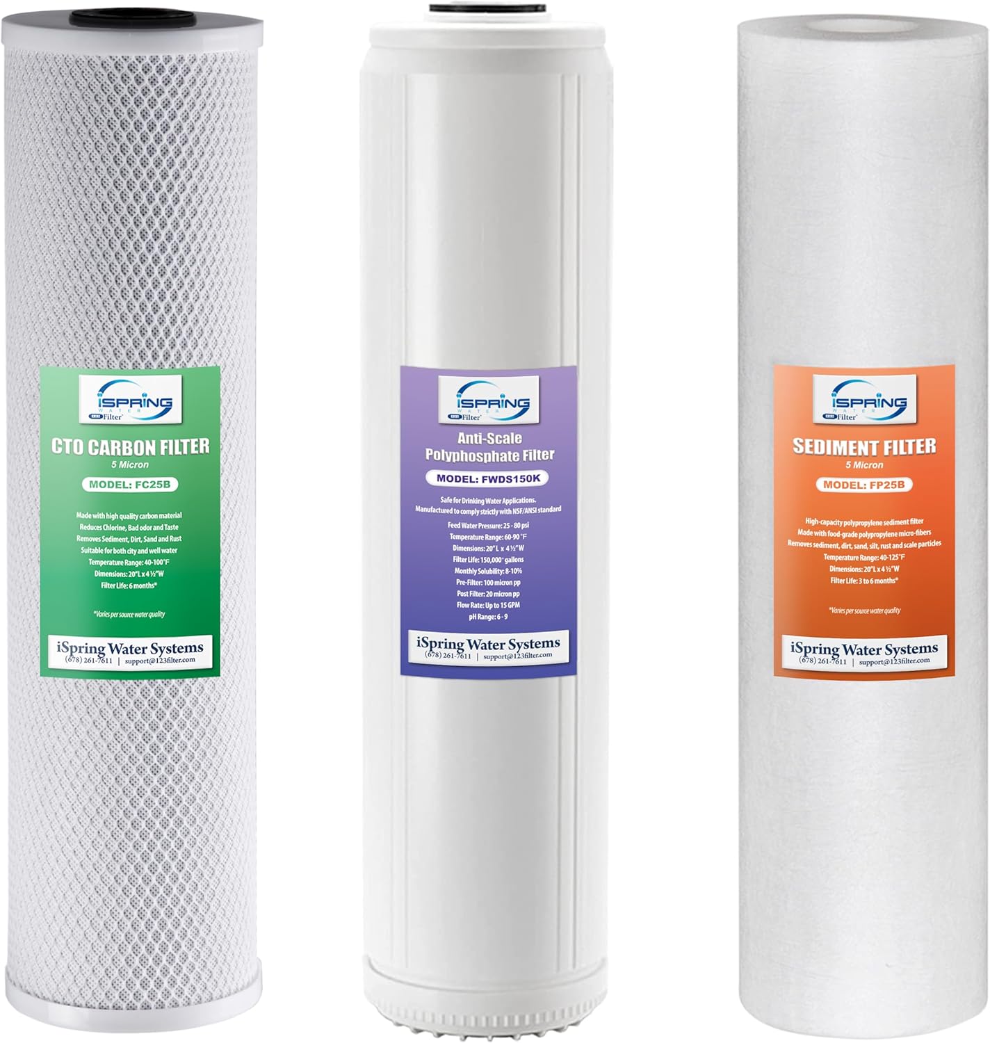 iSpring F3WGB32BDS 3-Stage Whole House Water Filter Pack