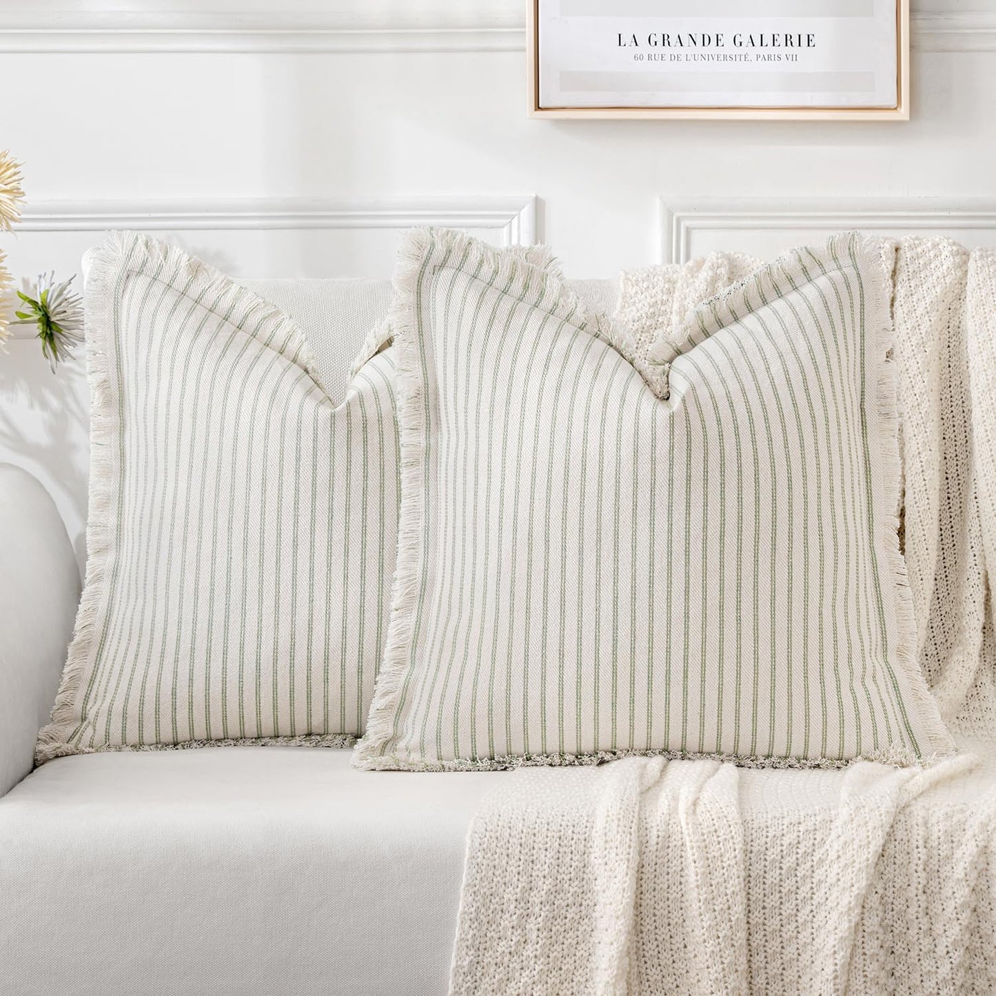 MIULEE 26x26 Inch Sage Green Pillow Covers for Chic Decor