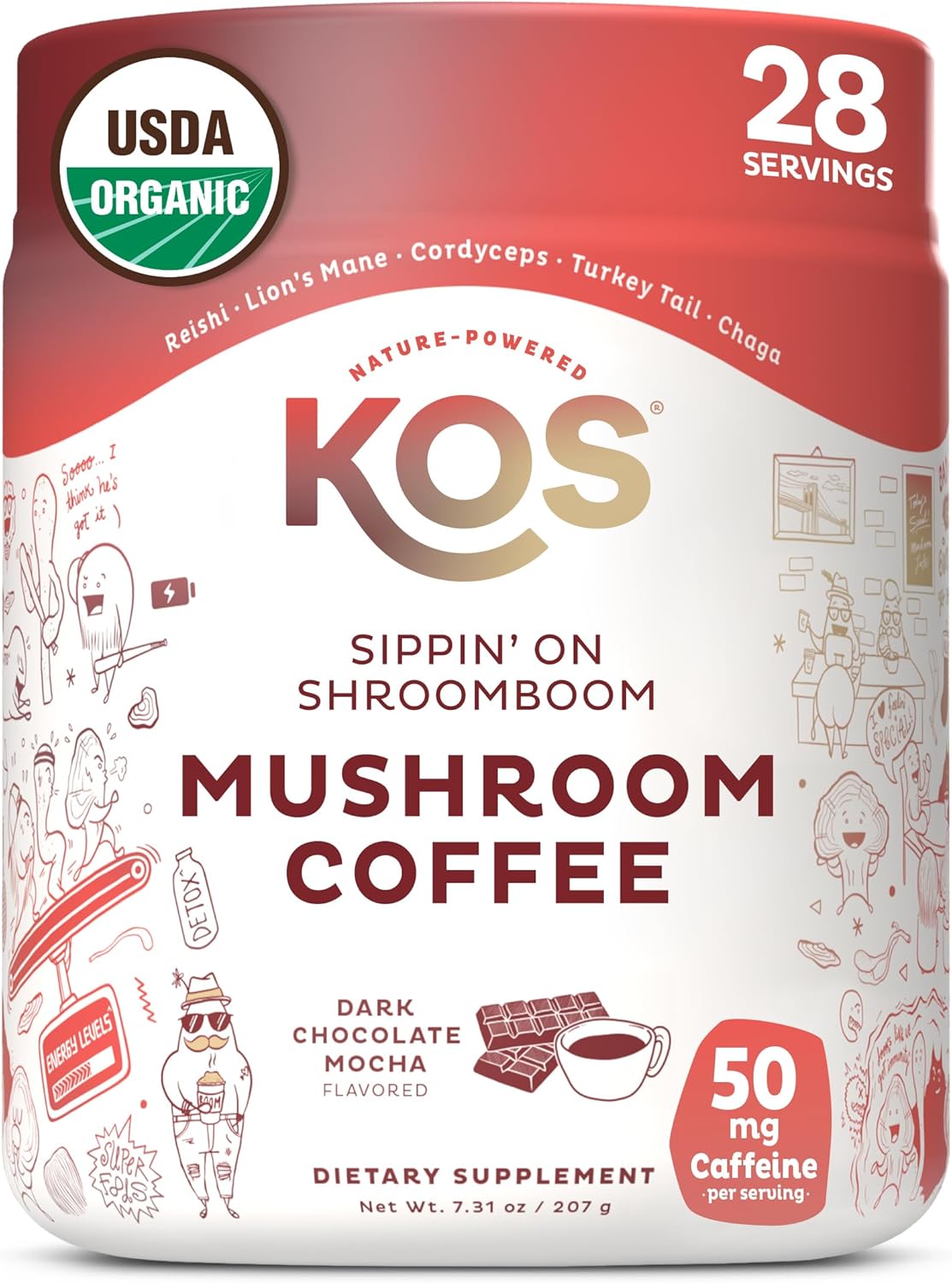 Organic Dark Choc Mushroom Coffee Latte