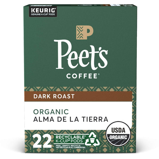 Peet's Organic Dark Roast K-Cup Pods - 22 Count