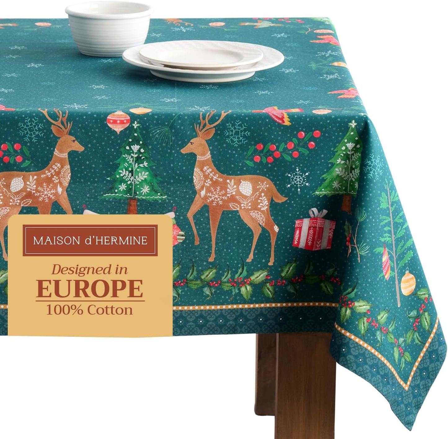 Elegant 100% Cotton Table Cloth for Dining and Festive Occasions
