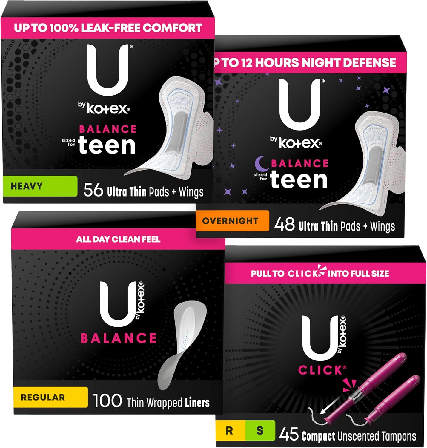 My First Period Bundle: U by Kotex Ultra Thin Pads & Tampons