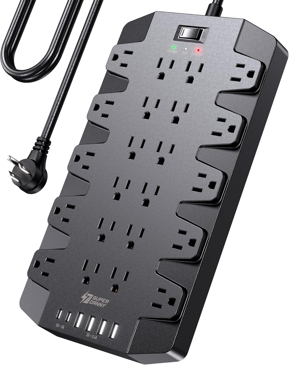 22-Outlet Surge Protector Power Strip