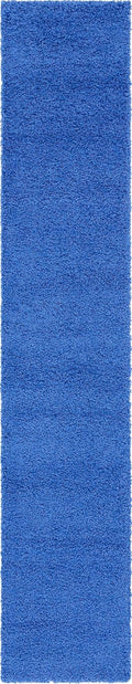 Unique Loom Solid Shag Area Rug Runner 2ft 6in x 13ft 1in Periwinkle