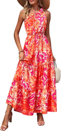 PRETTYGARDEN One Shoulder Floral Maxi Dress - Flowy Summer Style Shoes