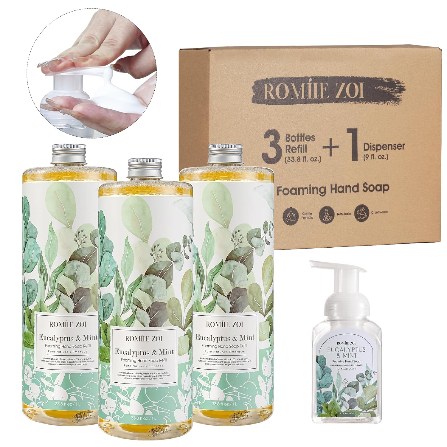 Eucalyptus & Mint Foaming Hand Soap Refills - Natural & Gentle