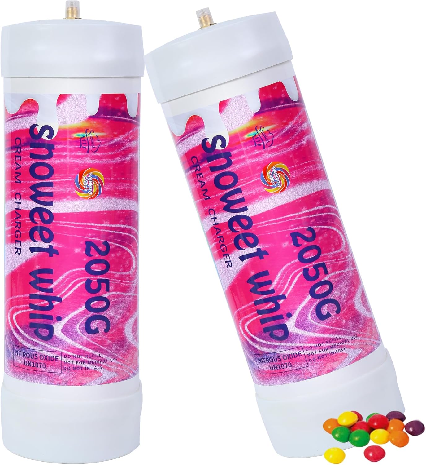Rainbow Candy Flavor Cream Chargers by SNOWEET