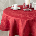 Holiday Elegance Jacquard Tablecloth 70ft Round - Festive Heavyweight