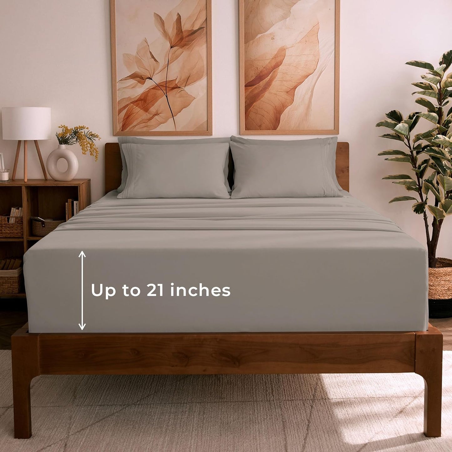 Mellanni Full Sheet Set - 6-Piece Ultra Soft Cooling Sheets