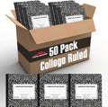 Composition Notebook 50 Pack College Ruled Bulk - Durable School Set