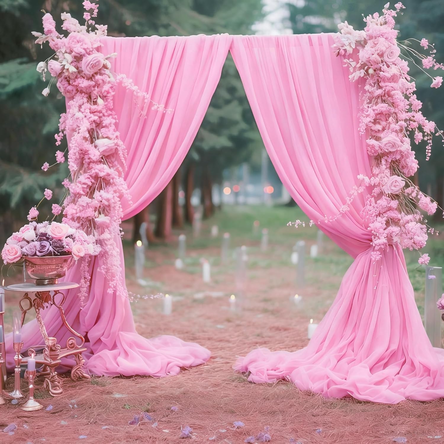 10ft x 10ft Pink Backdrop Curtains for Weddings and Parties