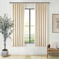 Beige Sand 63 in Pinch Pleat Blackout Linen Curtains - True Room