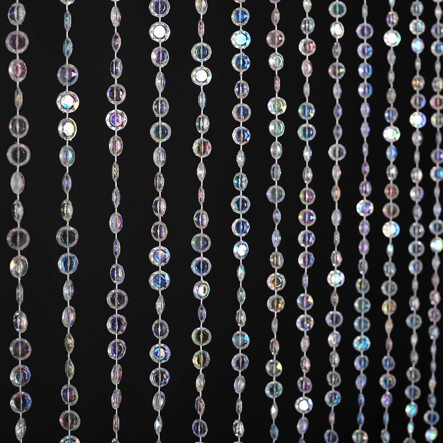 Iridescent Faux Crystal Beaded Curtain for Doorway Decor