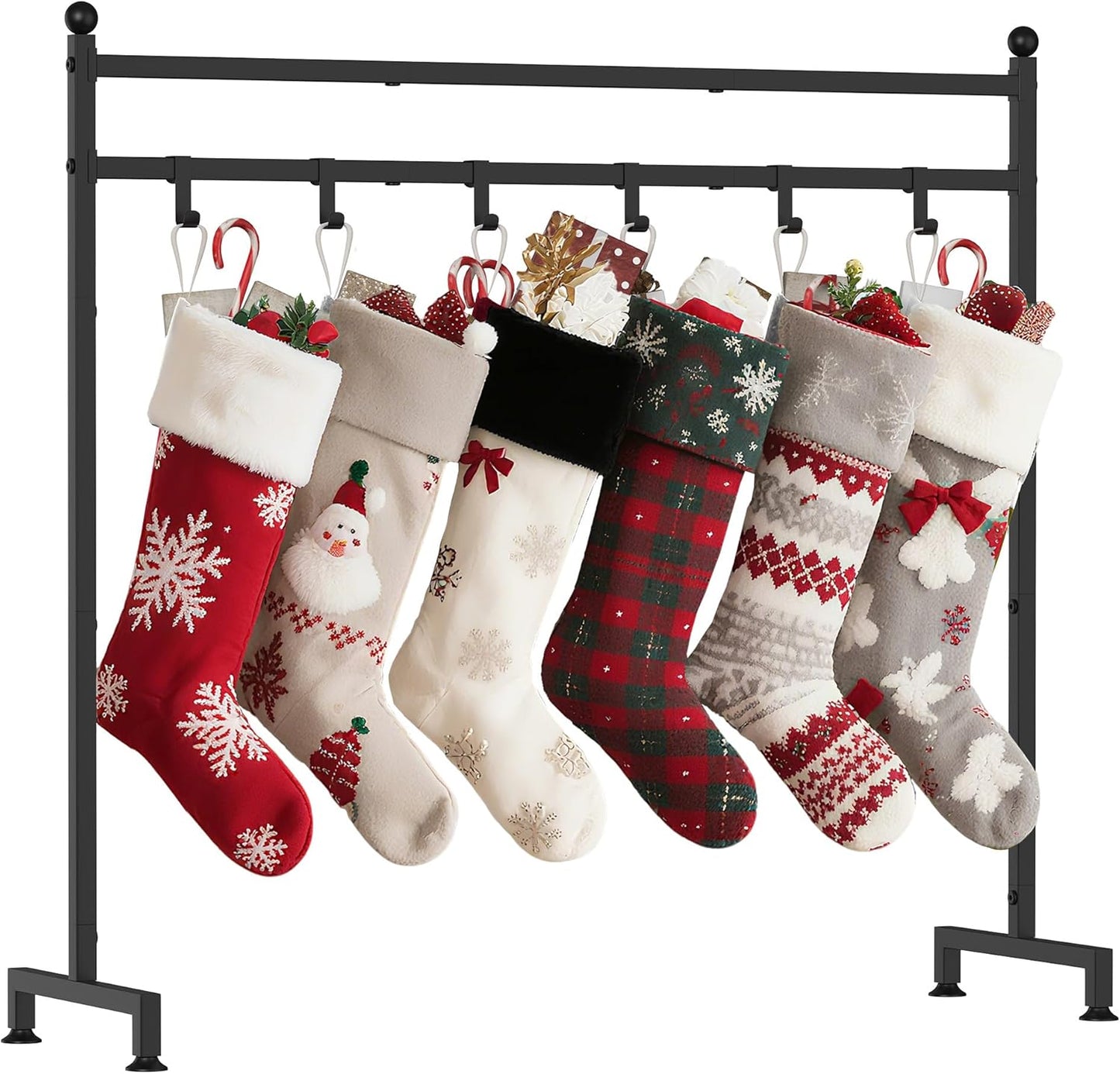 Heavy Duty Freestanding Christmas Stocking Holder Stand with 8 Hooks