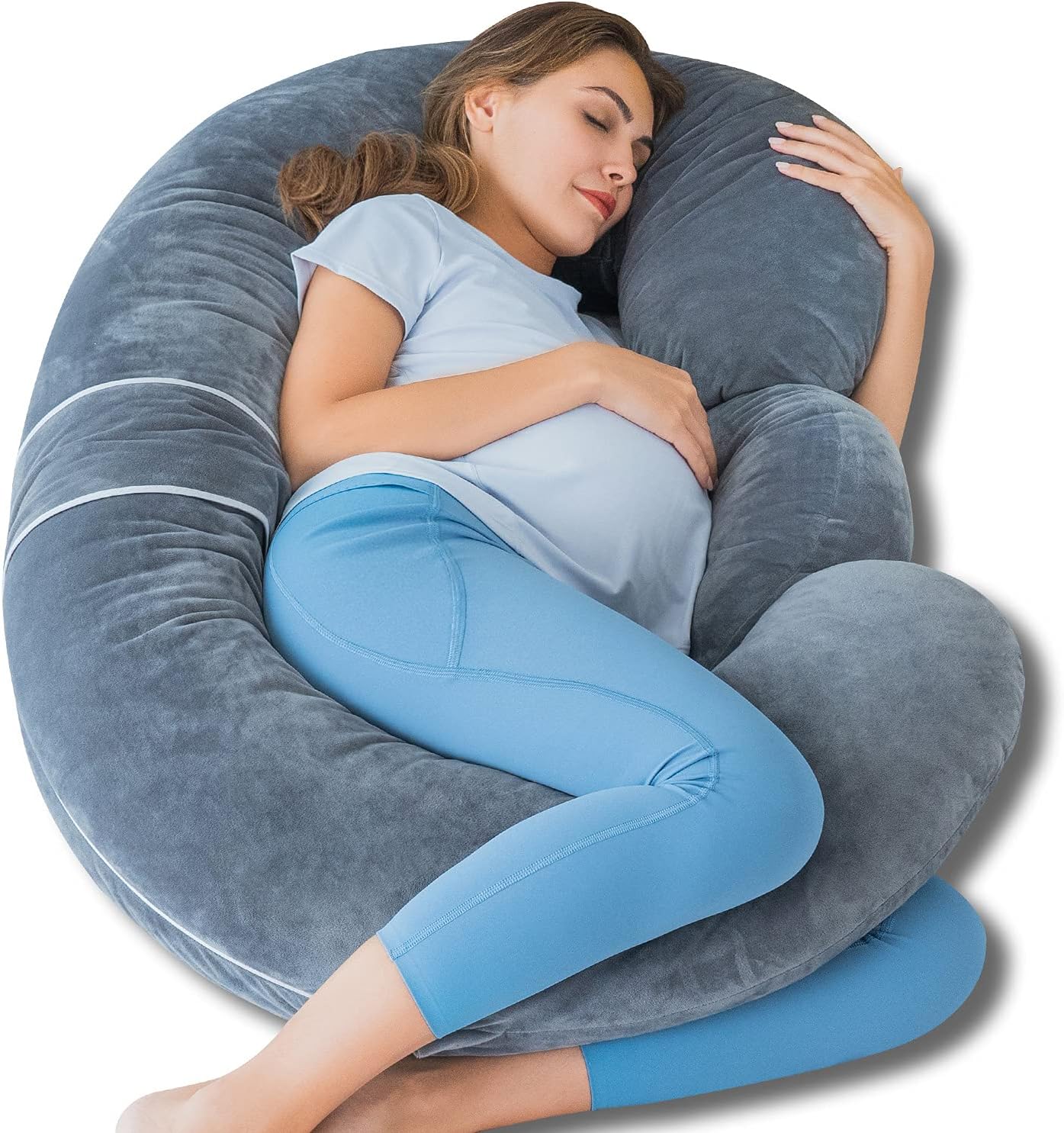 QUEEN ROSE E Shaped Pregnancy Pillow for Comfortable Sleep