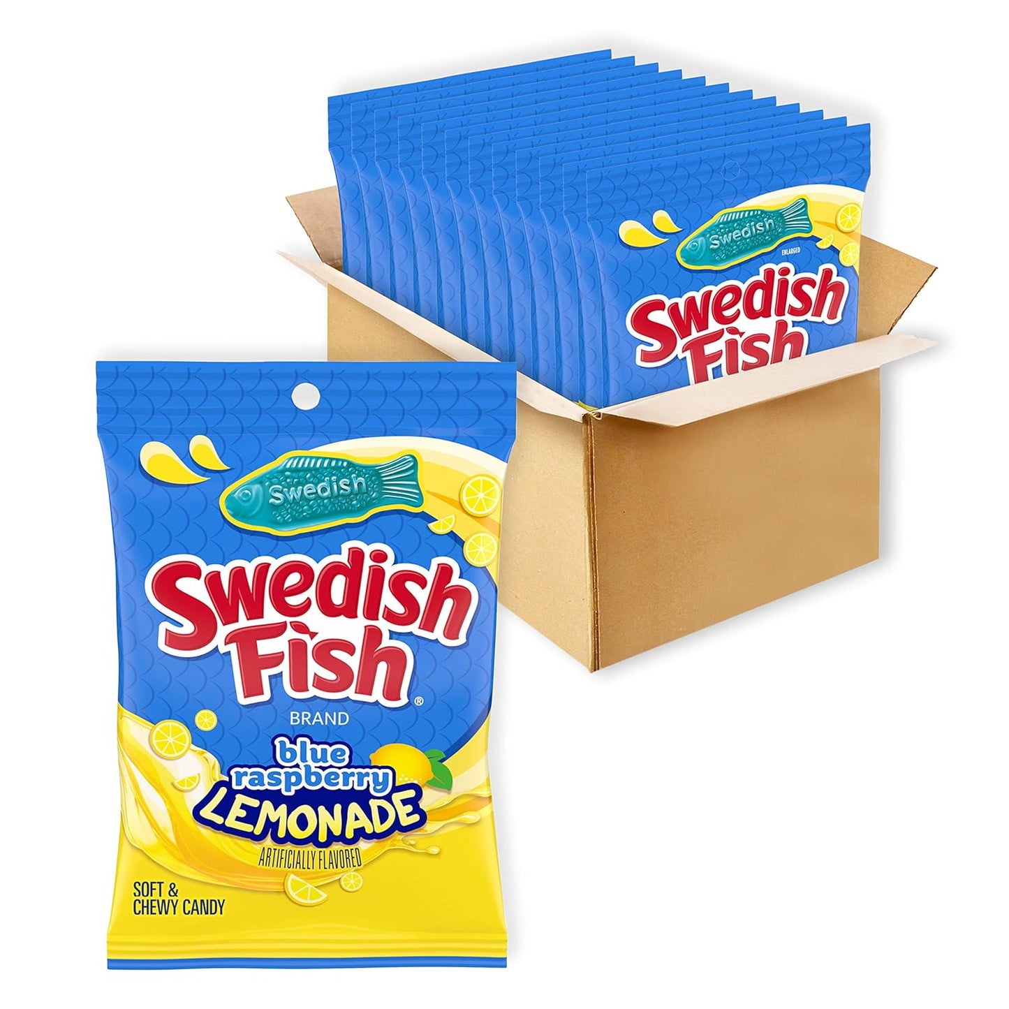 SWEDISH FISH Blue Raspberry Lemonade Candy for Sweet Cravings