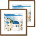 Axeman 16x16 Picture Frame with Mat for 12x12 - Solid Oak Walnut