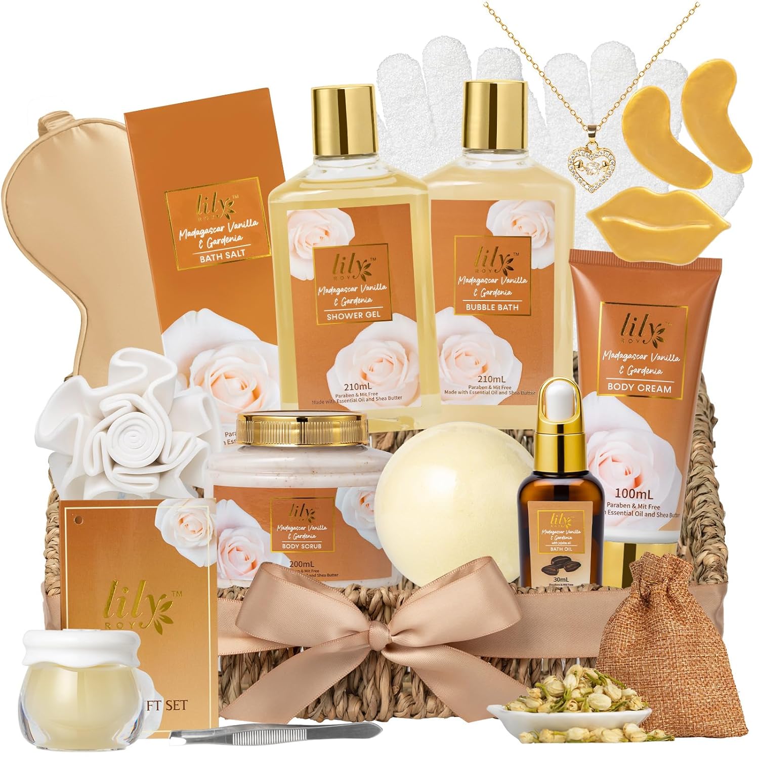 18Pcs Bath and Body Gift Basket Set for Women - Perfect Spa Kit