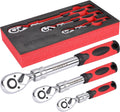 3-Piece Extendable Ratchet Set 1/4 3/8 1/2 in - Extend Reach for Tight