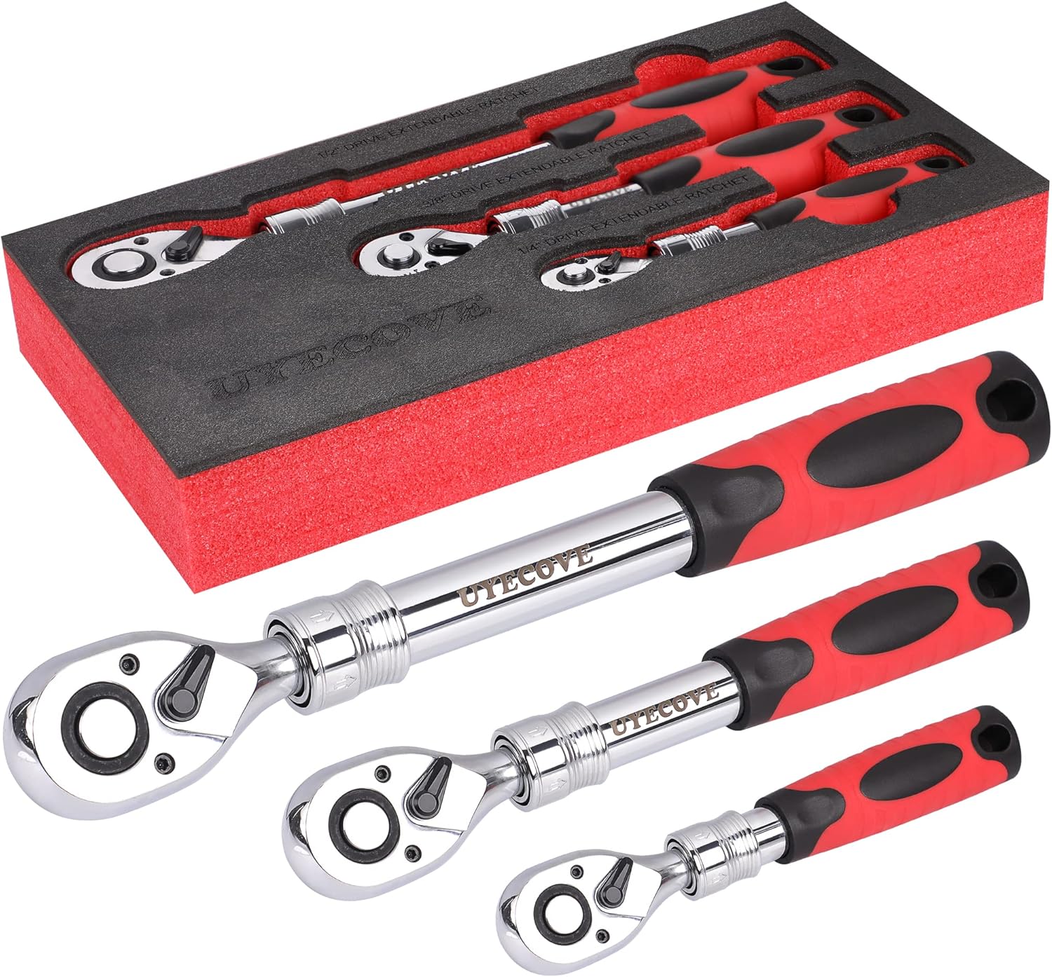 3-Piece Extendable Ratchet Set for Ultimate Versatility and Comfort
