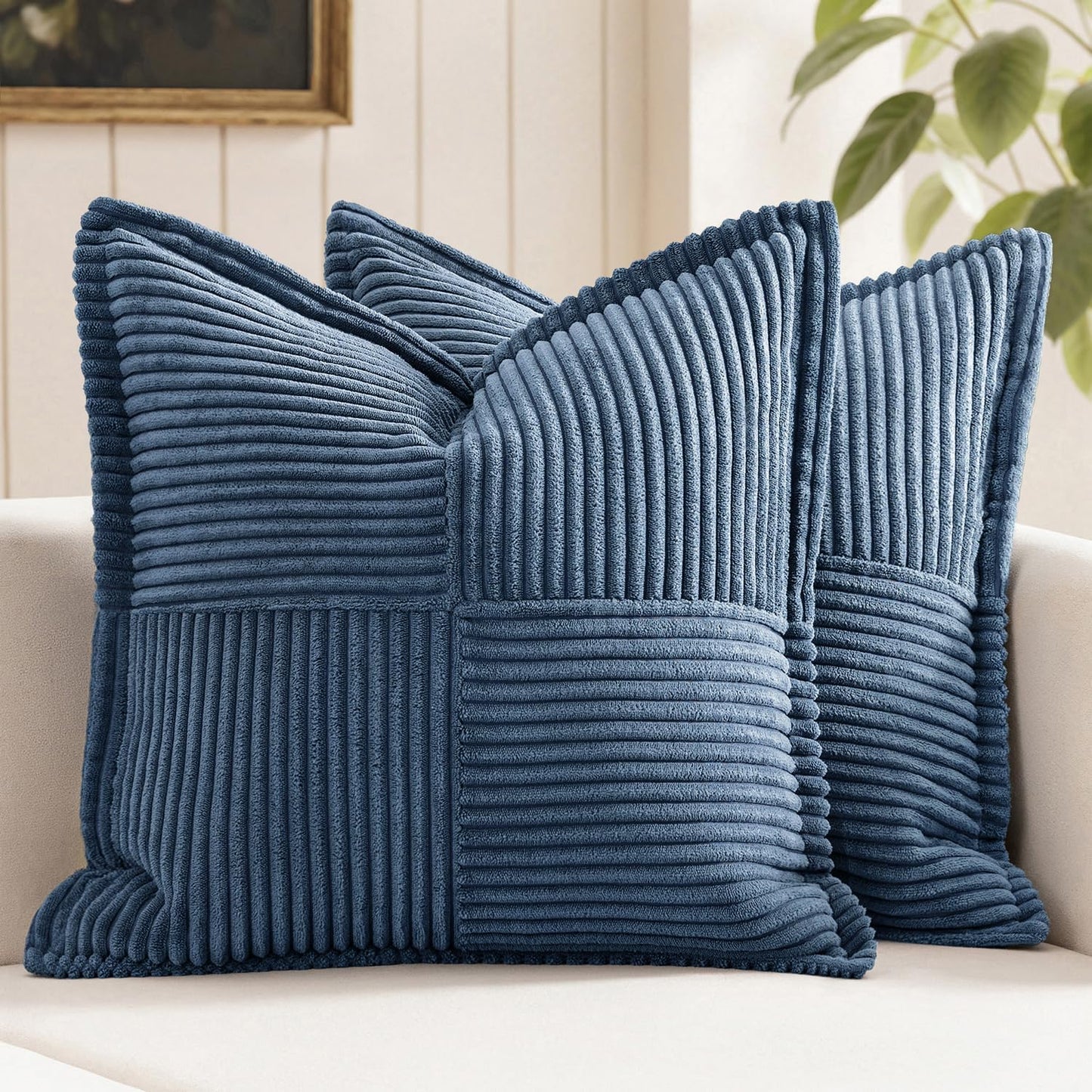 MIULEE Decorative Euro Sham Throw Pillow Covers for Couch Bed
