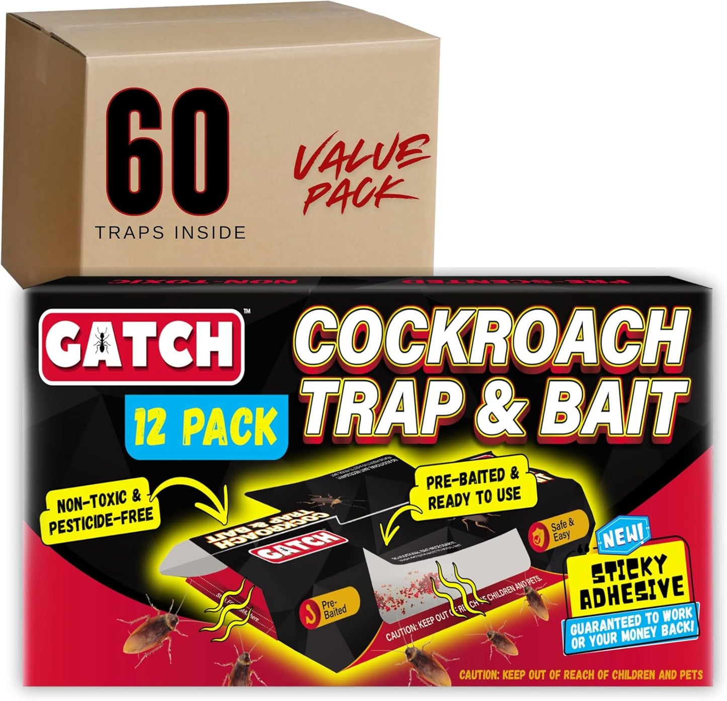 GATCH Roach Traps Indoor - Effective Sticky Baited Solutions