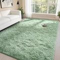 Fluffy Sage Green Rug 5x8 ft - Soft Shaggy Non-Slip Accent Rug