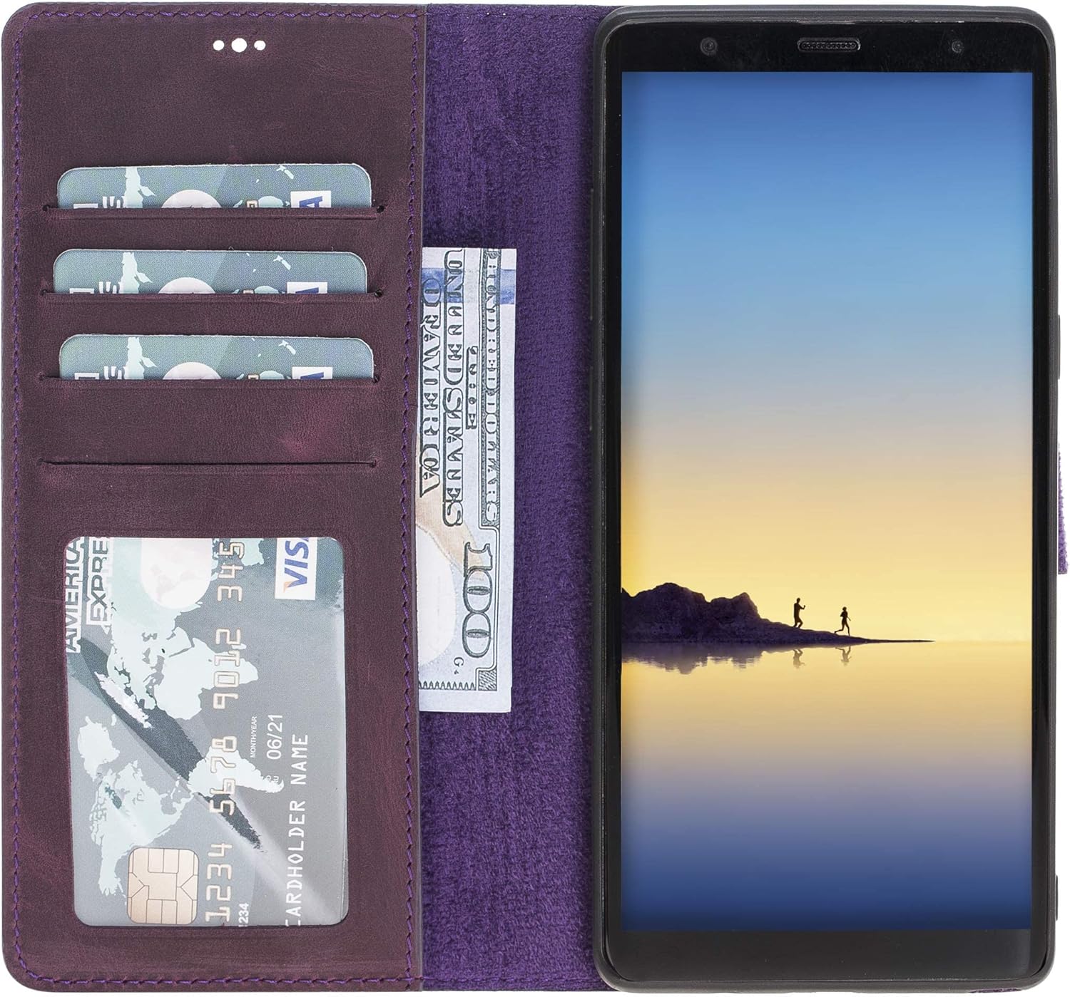 Genuine Premium Leather Wallet Case for Samsung Galaxy Note 8