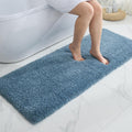 Blue Bathroom Runner Rug 24x59 Non Slip Fluffy Bath Mat - Plush