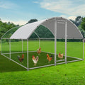 Large Metal Chicken Coop Outdoor Run with Waterproof Cover - Secure