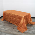 90 x 132 in Crinkle Taffeta Tablecloth - Burnt Orange Elegance