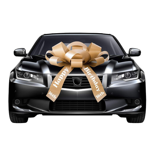 Happy 16th Birthday Car Bow - 30in Vinyl Magnetic Bow for Celebrations