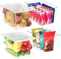 Clear Stackable Storage Bins with Lids - Compact Pantry & Fridge