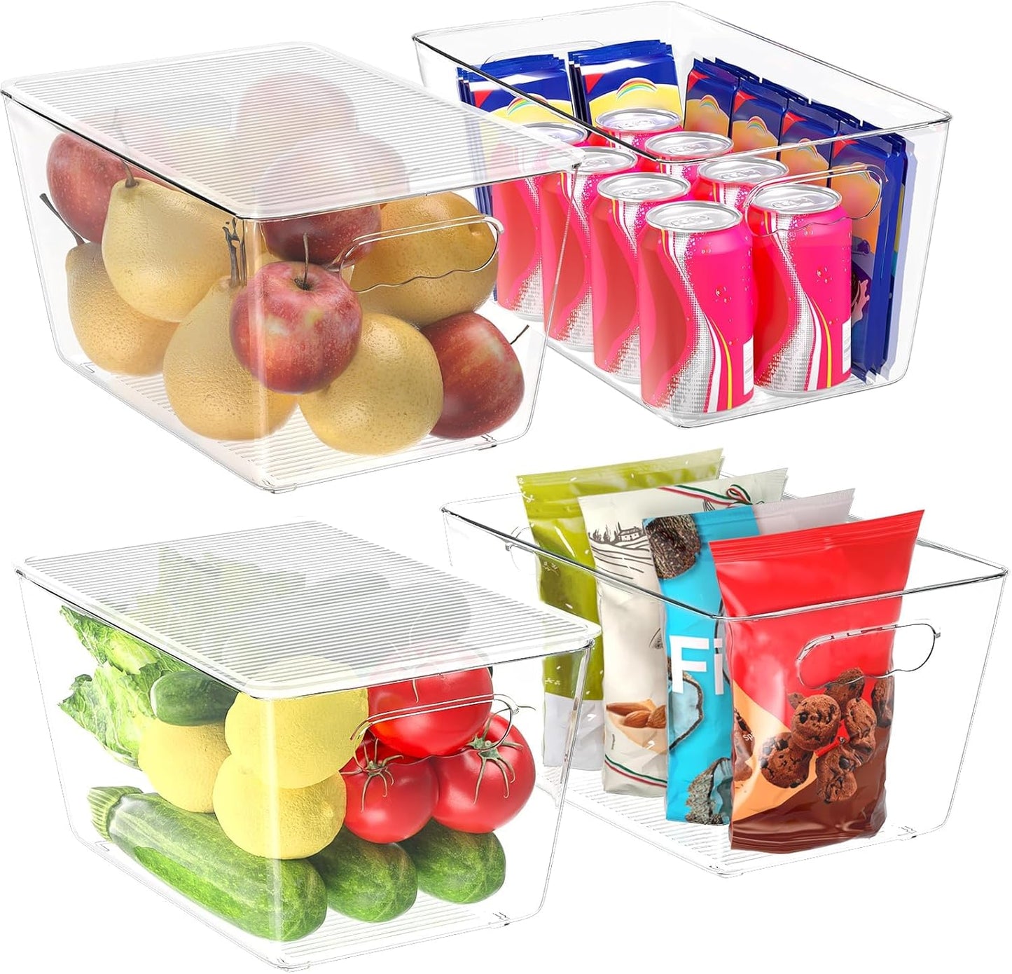 BALEINE Clear Stackable Storage Bins for Kitchen and Pantry