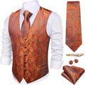 Men's Paisley Jacquard Vest 5PCS Set - Smart Wedding Accent