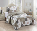 Brilliant Sunshine Roses and Toile Quilt Set Twin/Twin XL - Reversible