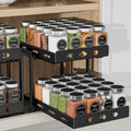 Pull Out Spice Racks for Inside Cabinets 2-Tier - Smooth Slide