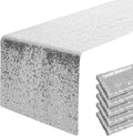 Silver Sequin Table Runner 12 x 108 inches for Events and Parties