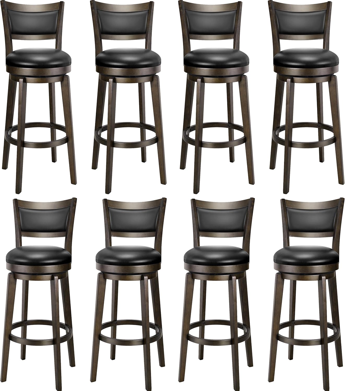 PrimeZone Swivel Bar Stools Set of 8 for Stylish Spaces