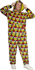 Grinch Santa Hat Face Pajamas Jumpsuit - Cozy Holiday Union Suit